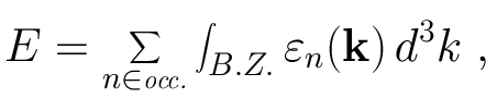 Integral of eigenvalues over
the Brillouin zone